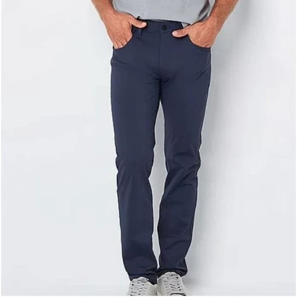 Stylus 5 Pocket Men's Slim Fit Flat Front Pant Size 38/30 Blue Nights - Picture 2 of 4